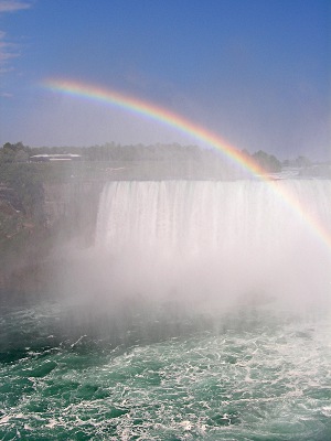 Niagara Falls with a rainbow by kerstitch